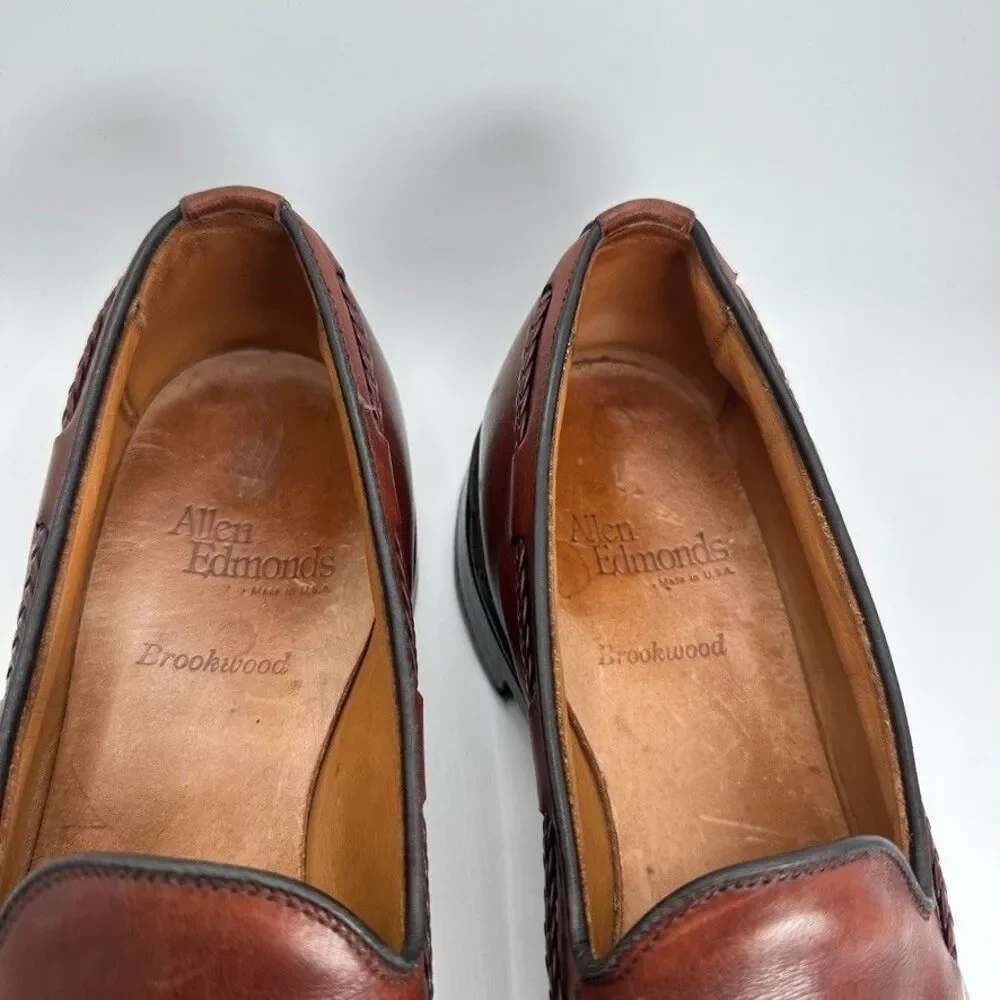 Allen Edmonds Dress Shoes‎ Mens Size 10 A Brown Brookwood Loafers Leather Oxford